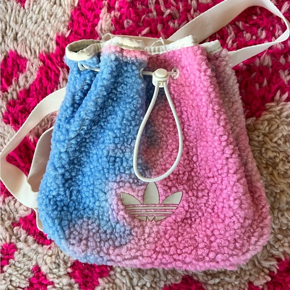 adidas Bags Nwt Pink And Blue Fluffy Teddy Mini Adidas Backpack